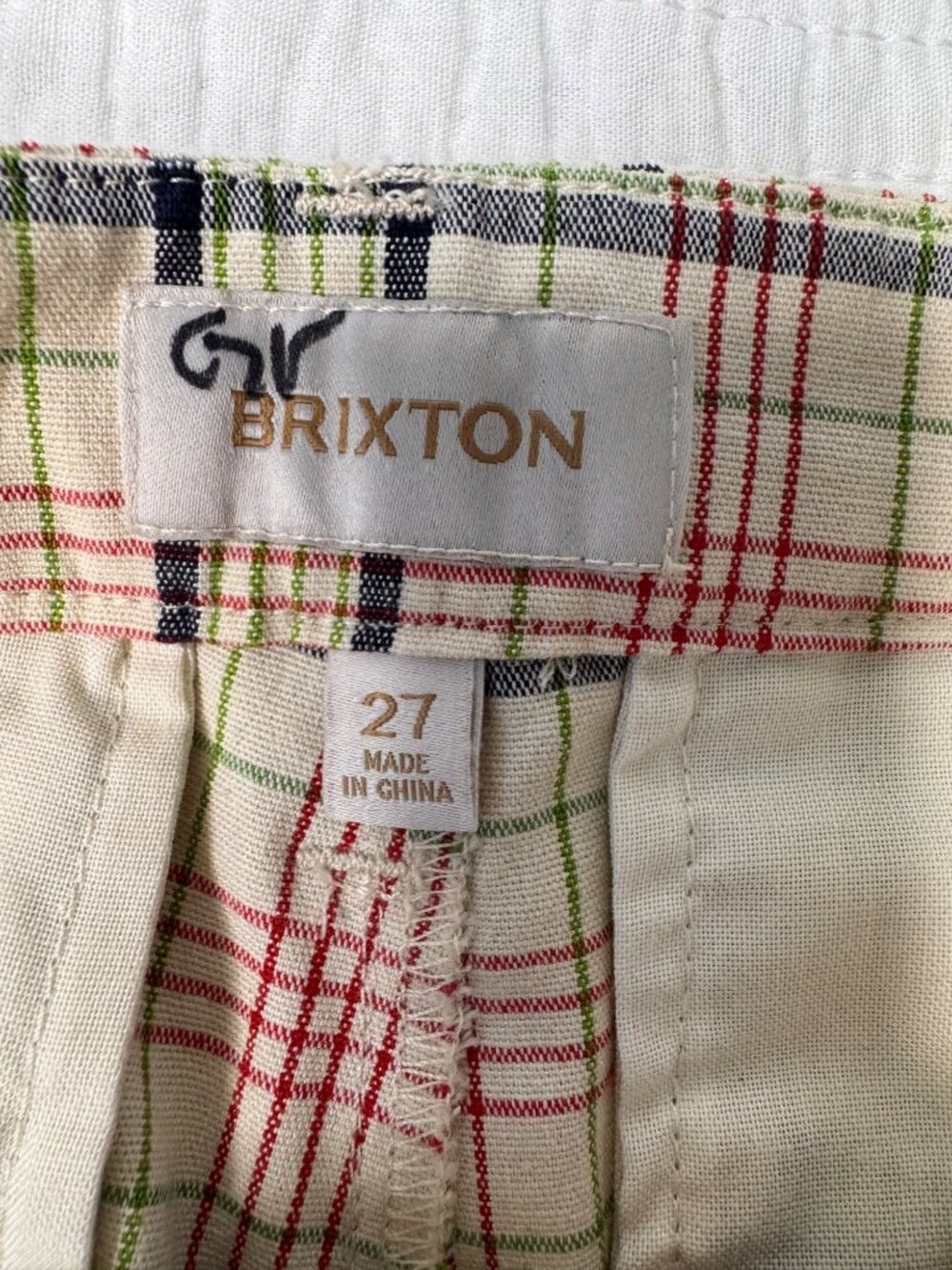 Brixton Victory High Waisted Chino Casual Pant Dove Plaid 27 Plaid Preppy NWT - Picture 8 of 12